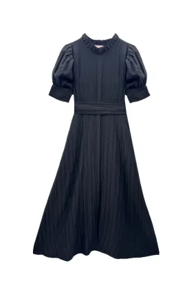 Active Wear Puff Sleeve Day Gown - MAXI - Sheer Black