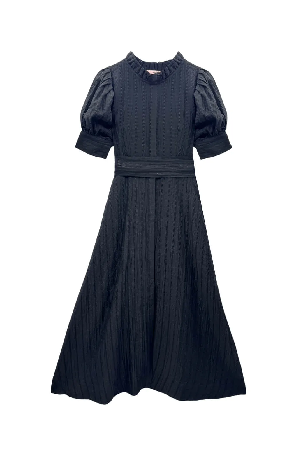 Active Wear Puff Sleeve Day Gown - MAXI - Sheer Black