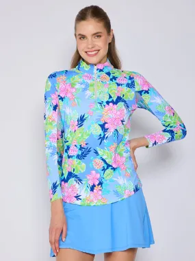 QuickDry EcoFriendlyTexture Quarter Zip Sun Protection Top In Key Largo