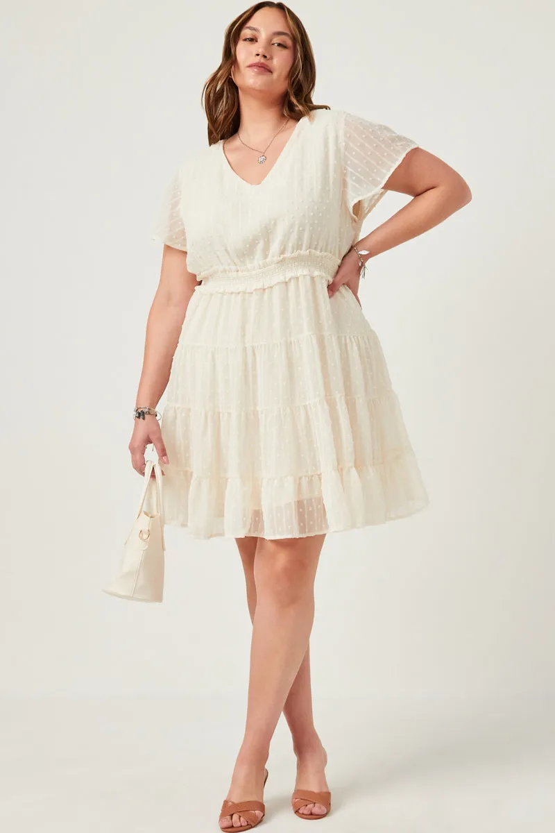 Gentle Glow Trendy Piece Smocked Waist Swiss Dot Dress