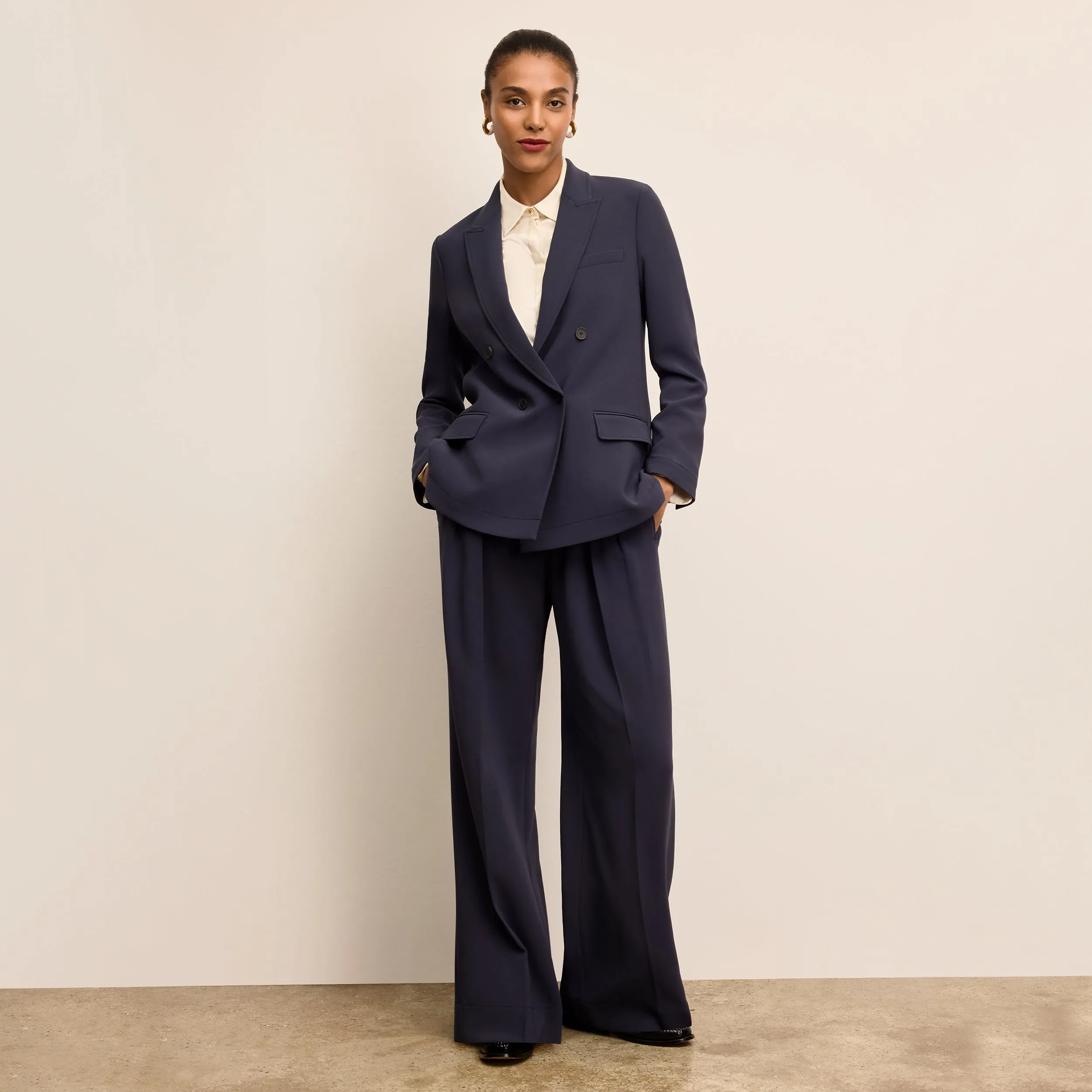 HighDensityFoam O'Hara Boyfriend Blazer - Everyday Crepe with Topstitch :: Oxford