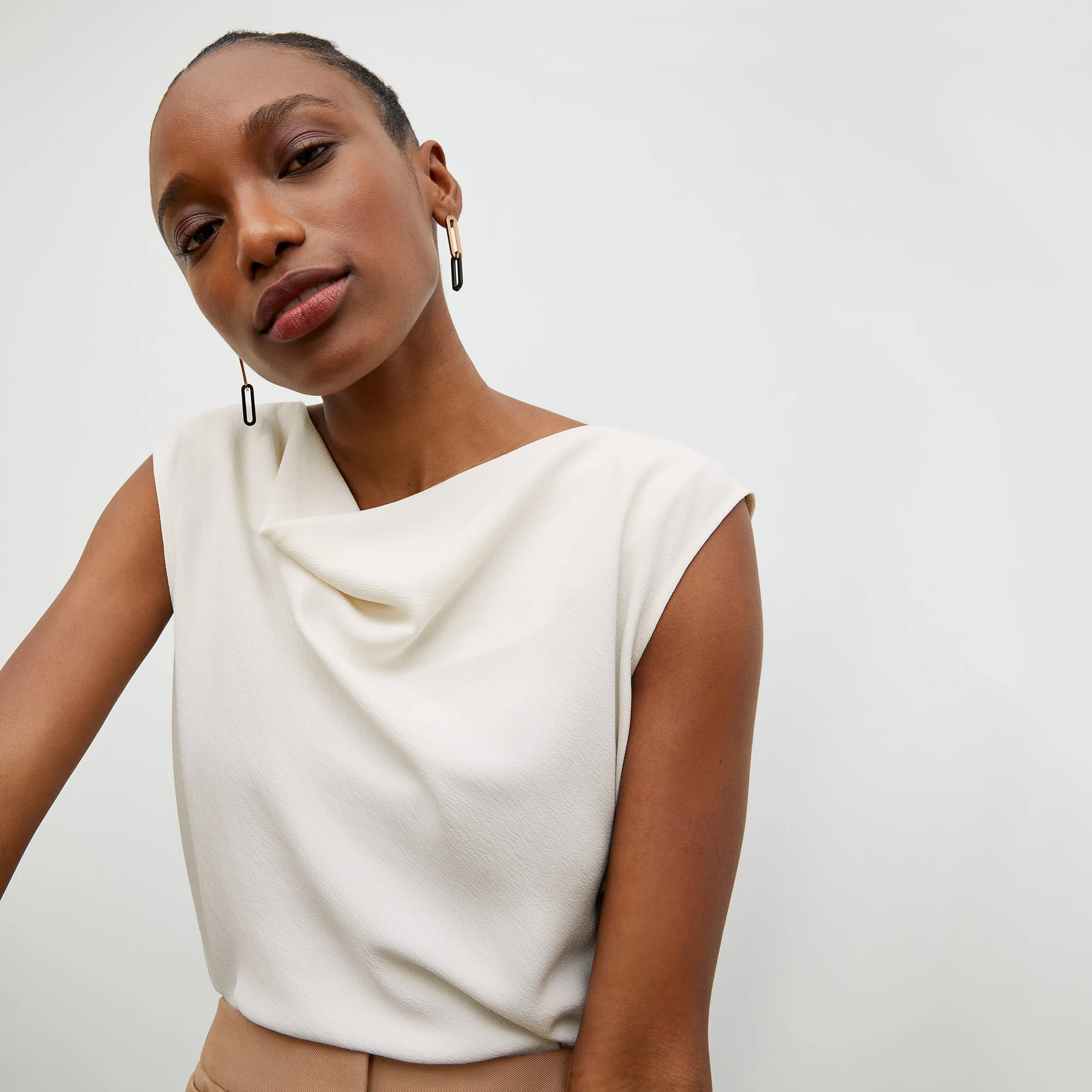 BreathableMeshPanels Nora Top - Eco Soft Wave :: Ivory