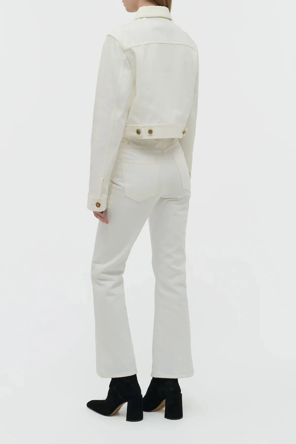 Cozy Fit Bronte Jacket in White Recycled Cotton Denim