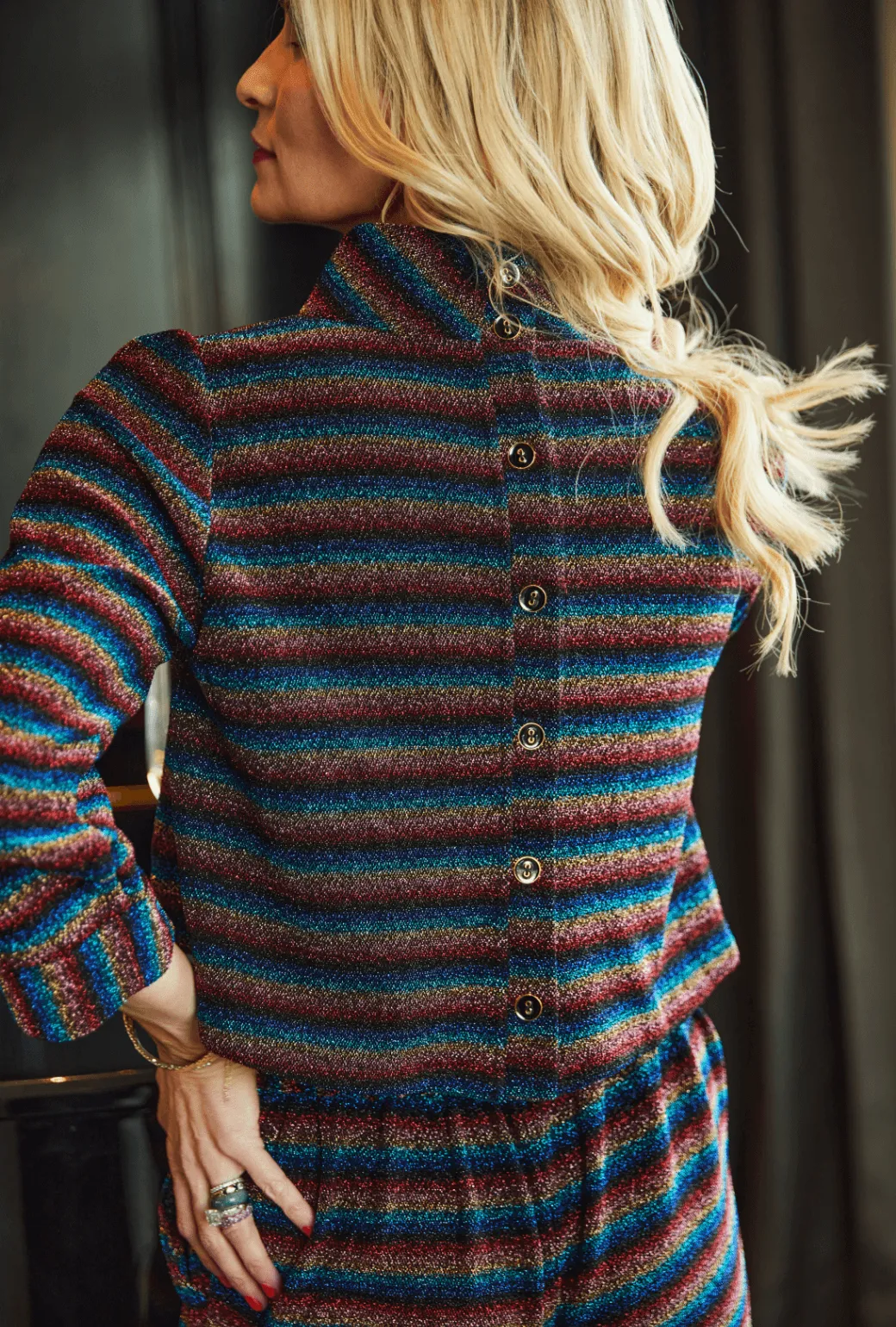 Le Cropped Mod Top - Rainbow Shimmer GarmentWashedFinish