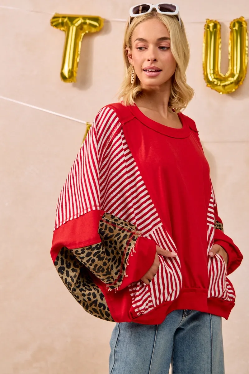 IT1842S-21 | GAMEDAY THEME STRIPE MIX AND MATCH TOP Non Restrictive Mobility