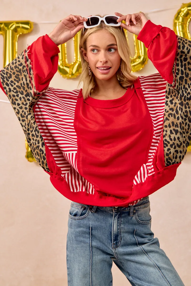 IT1842S-21 | GAMEDAY THEME STRIPE MIX AND MATCH TOP StaticResistantFabric