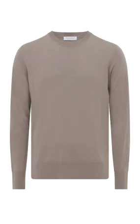 Office Trend Palco Knit Sweater in Oatmeal Merino Wool