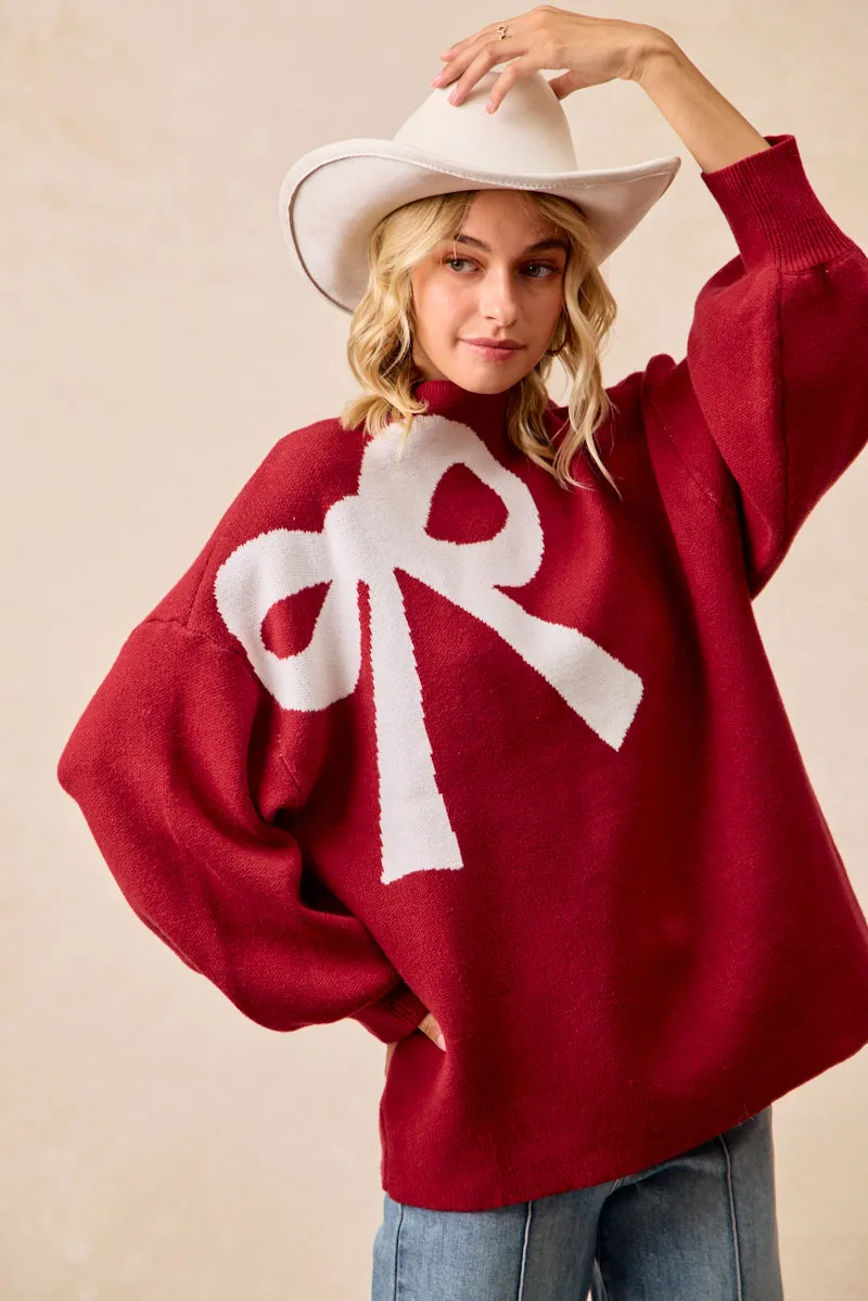 Daily Look IT4766-01 | RIBBON OVERSIZED SWEATER TOP