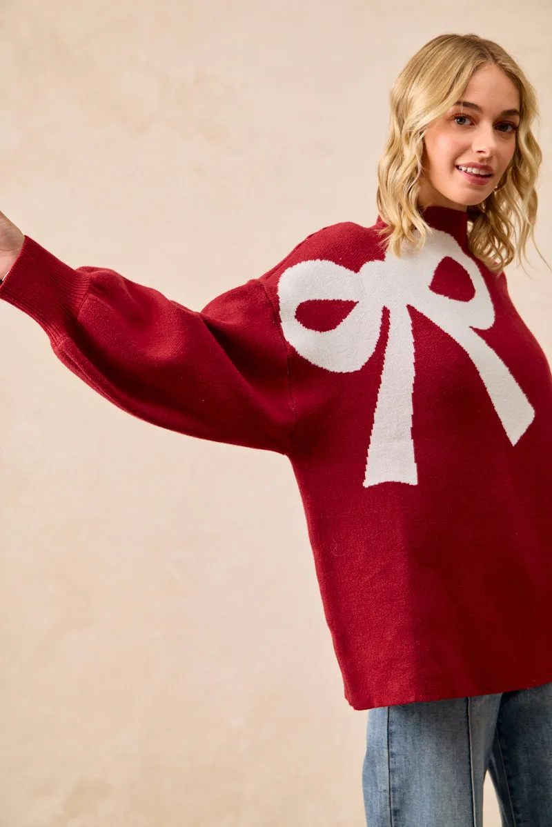 IT4766-01 | RIBBON OVERSIZED SWEATER TOP City Look