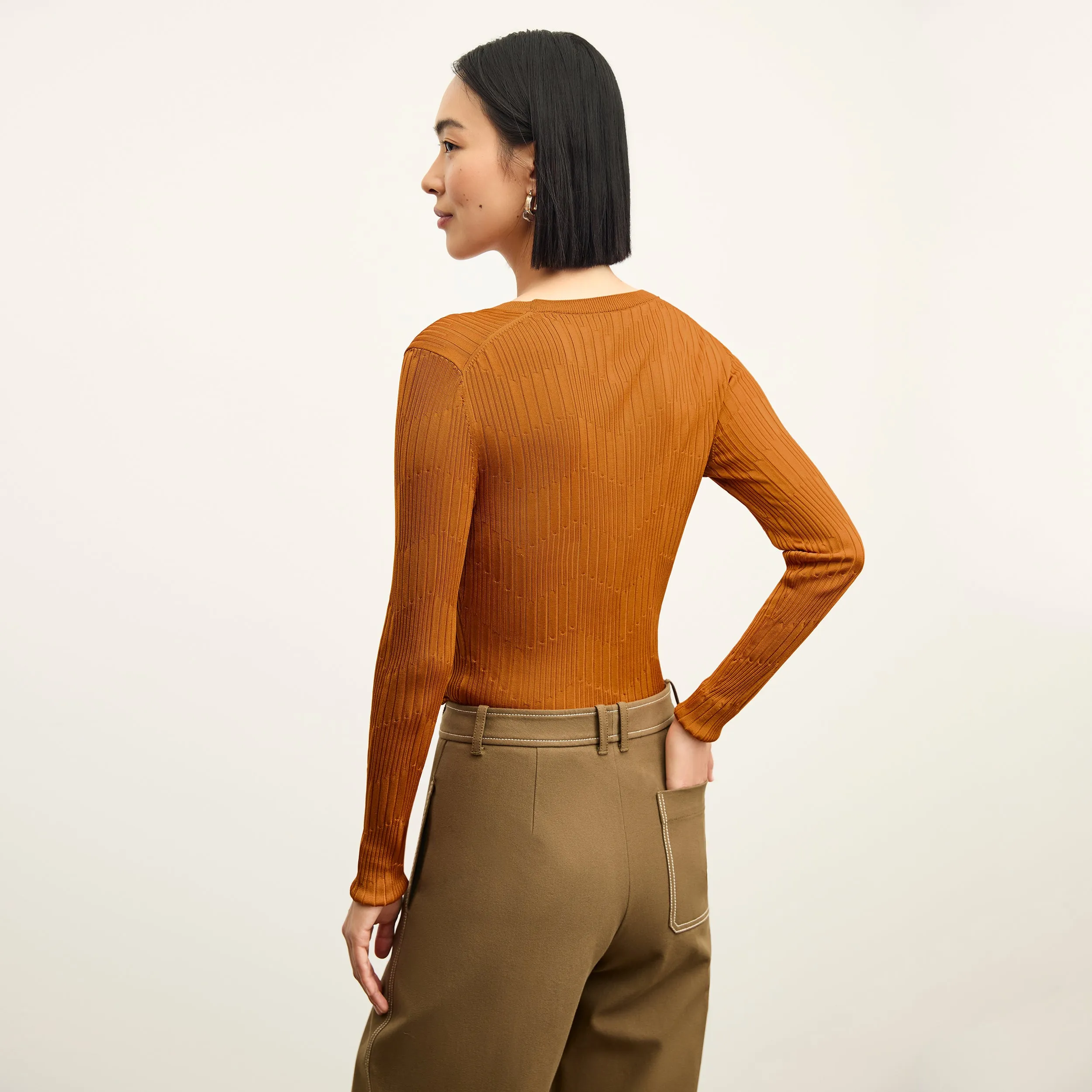 Rae Day-to-Night Top - Cascade Knit :: Caramel AdvancedAirflowChannels Midweight Four Way Stretch