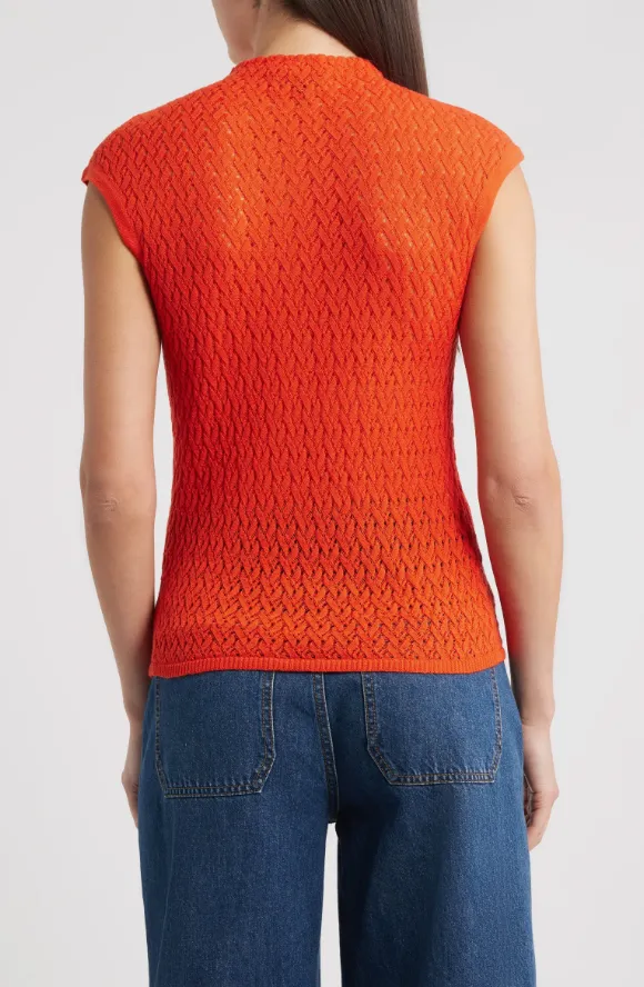 RAG AND BONE TANA MERINO CAP SLEEVE SWEATER Low Profile Waistband Integration AbrasionResistantEdging