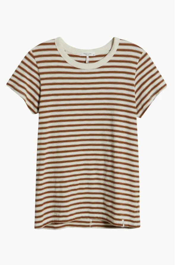 Breathable Mesh Back LowProfileDesign RAG AND BONE THE SLUB STRIPED TEE