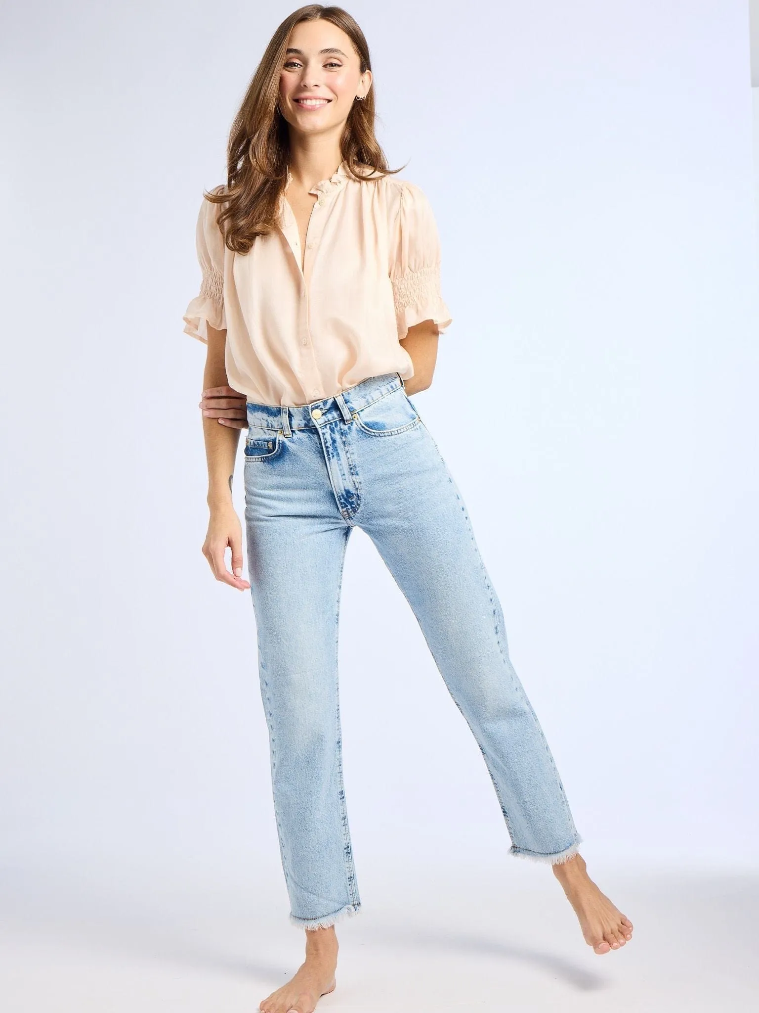 Classic Crew Neck Marnie Top in Blush