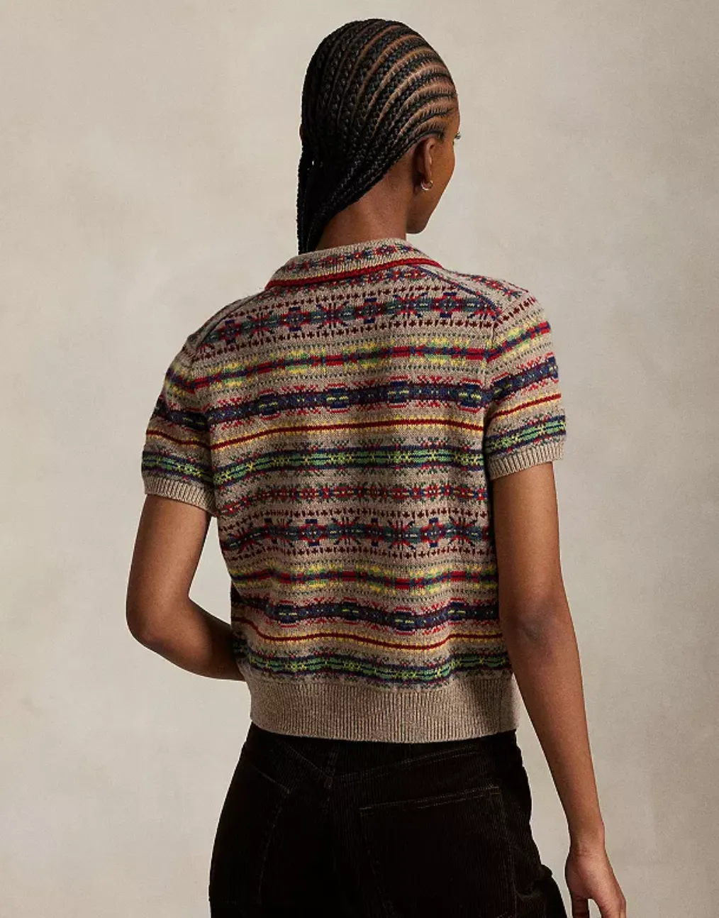 ButtonDownCollar Self Cleaning Coating RALPH LAUREN FAIR ISLE CARDIGAN