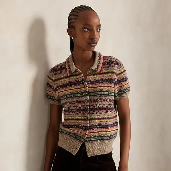 RALPH LAUREN FAIR ISLE CARDIGAN HighStrength Threadwork HypoallergenicMaterial