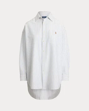 All Purpose Casual Cut Tear Resistant Fiber Blend RALPH LAUREN STRIPED OXFORD BLOUSE