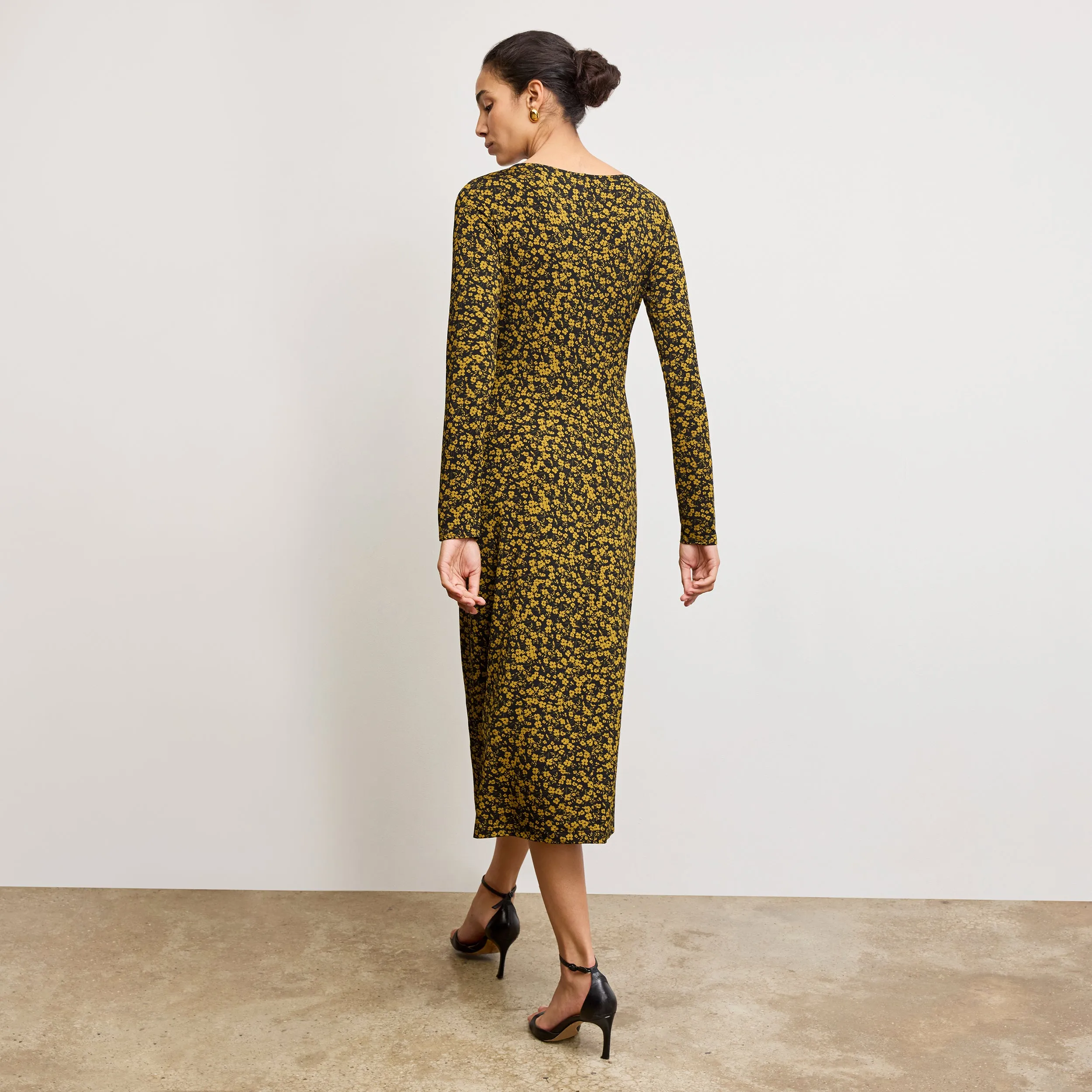 Elastic Edge Binding Rani Slinky Dress - Printed Jersey :: Bloom Print