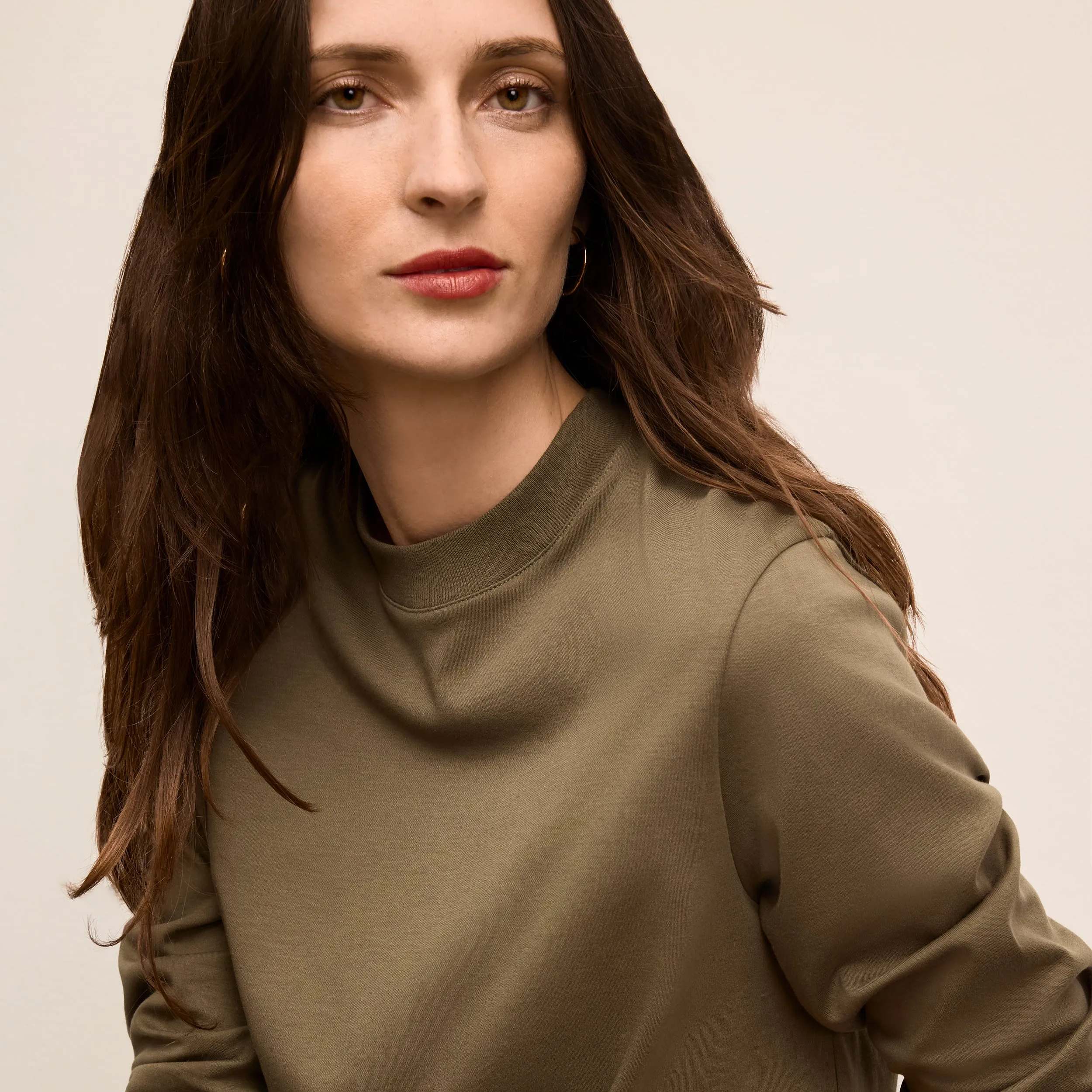 Raquel Long-Sleeve Tee - Organic Pima Cotton :: Caraway 3D Spacer Fabric