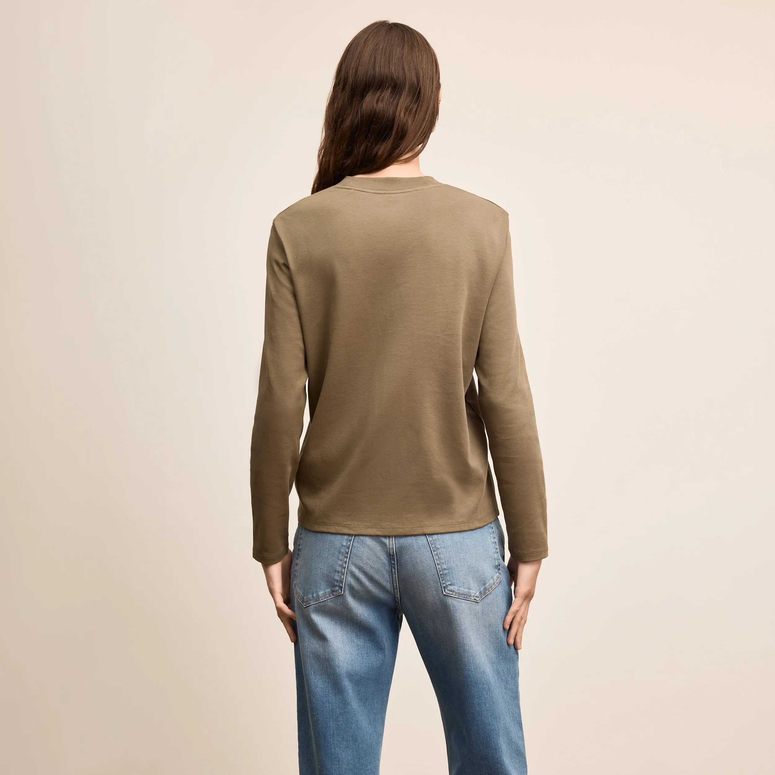 Raquel Long-Sleeve Tee - Organic Pima Cotton :: Caraway Active Comfort Style