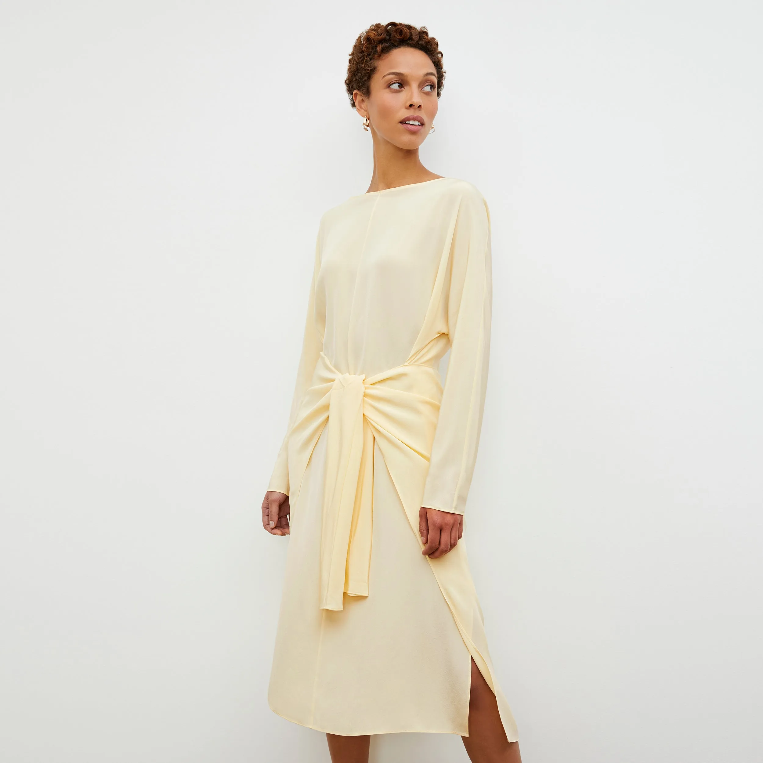 Rashmeen Dress - Washable Silk :: Parchment WaterRepellent Relaxed Design TwillWeave