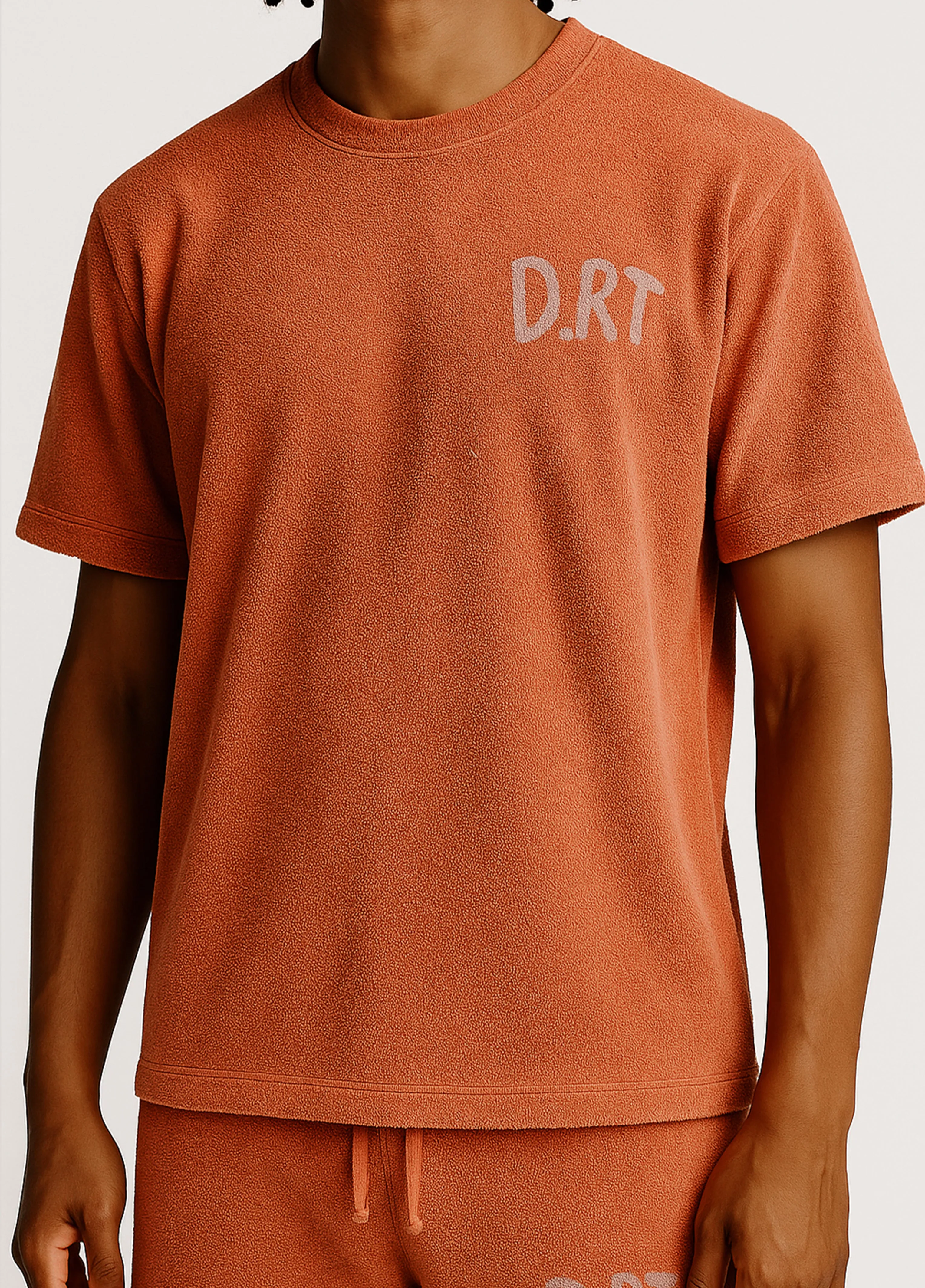 DRT Classic Terry Tee Hidden Zipper Closure Multi Directional Zipper Placement