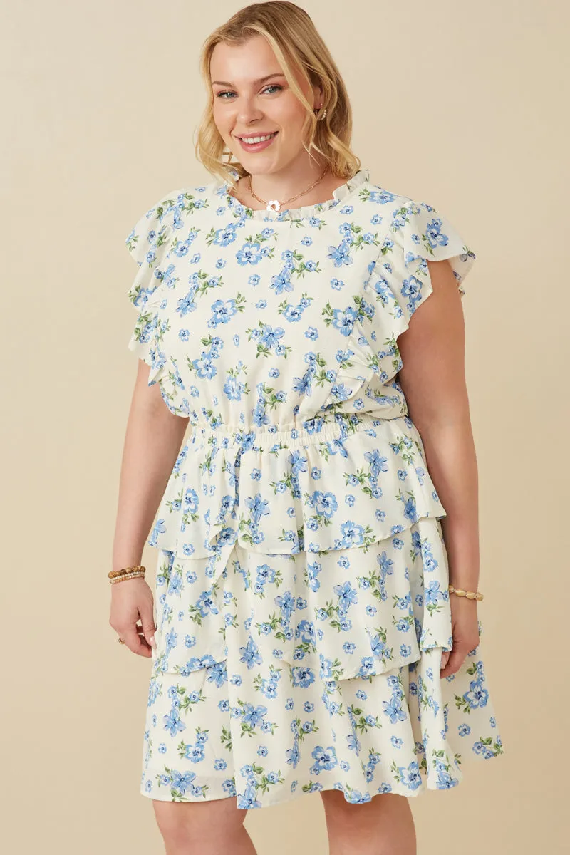 London Cool Pleated-Skirt Textured Romantic Floral Split Tiered Dress