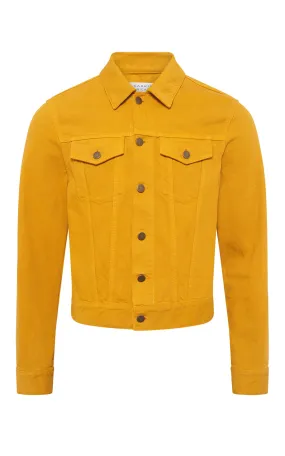 Barry Trucker in Golden Birch Recycled Cotton Denim All Day Fit Waterproof Zipper Closure