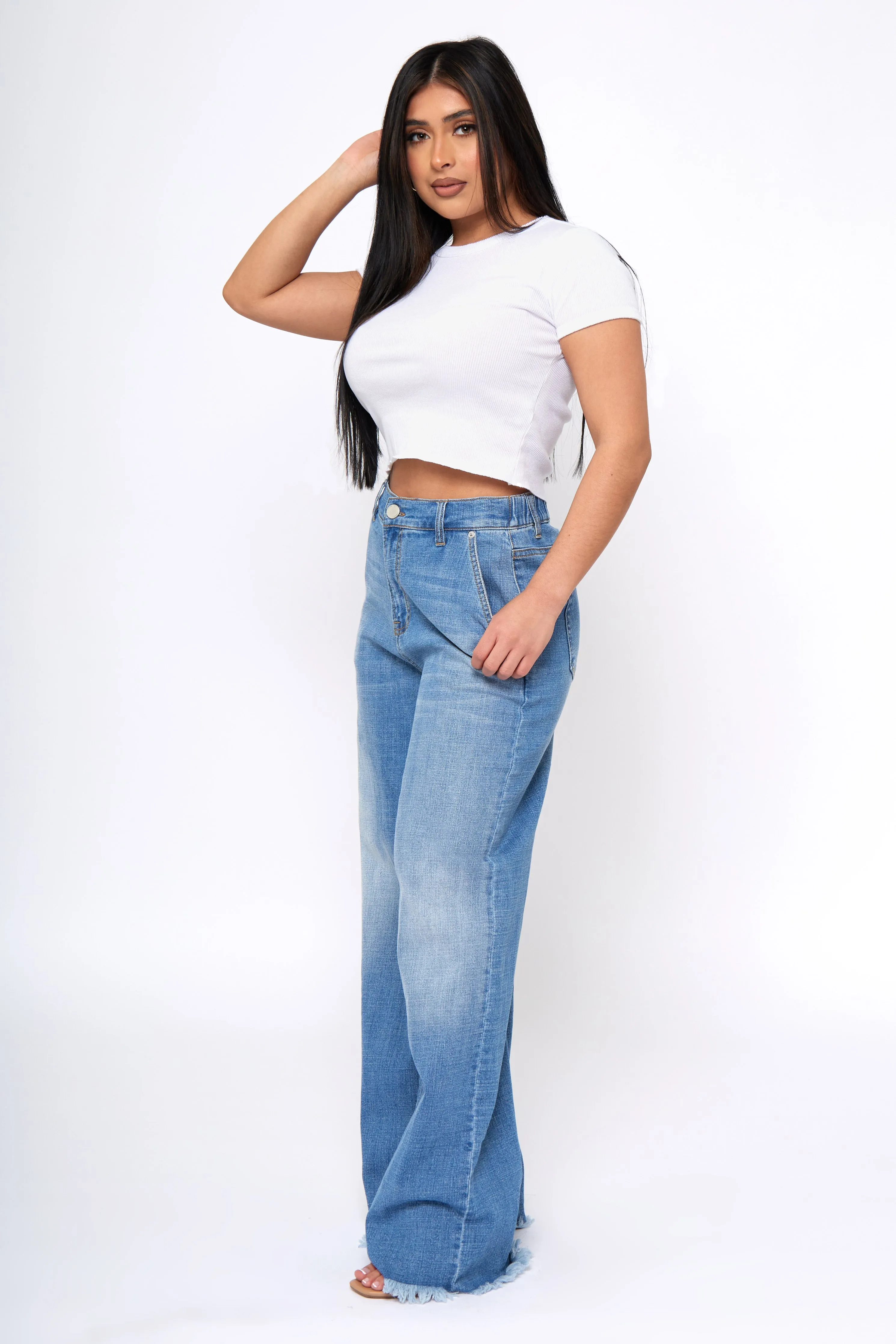 Non Irritating Inner Lining Fits Everyone Won't Be Knocked Down Wide Leg Jean