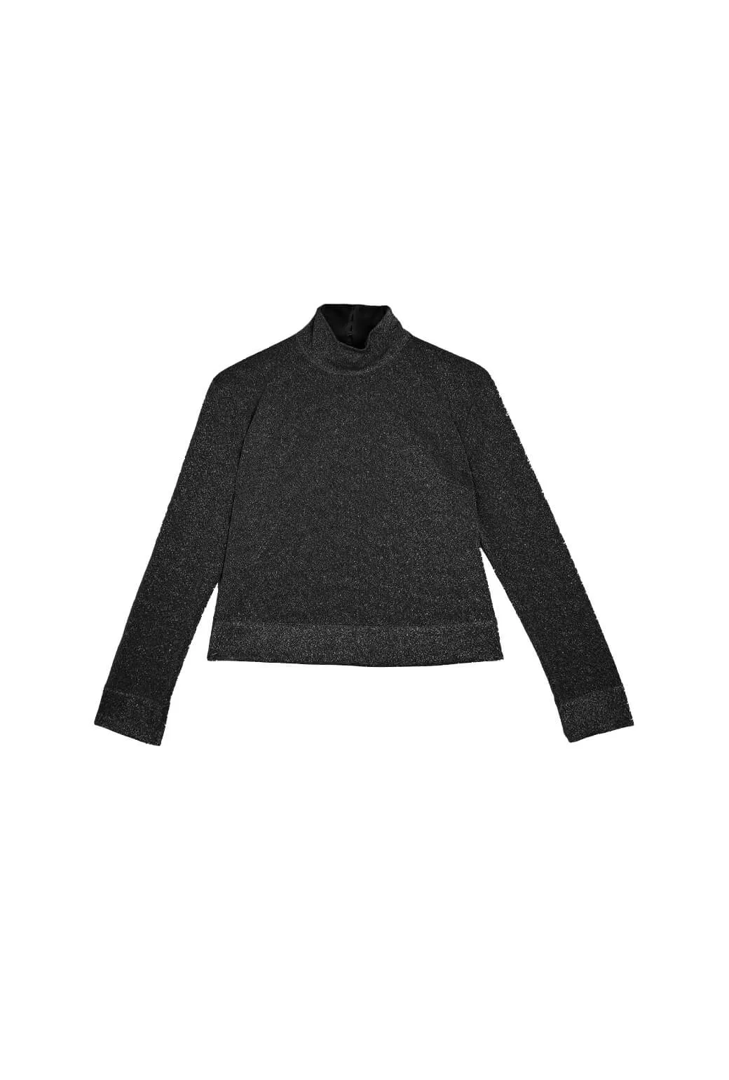Chic Cardigan Sparkle Turtleneck - Black