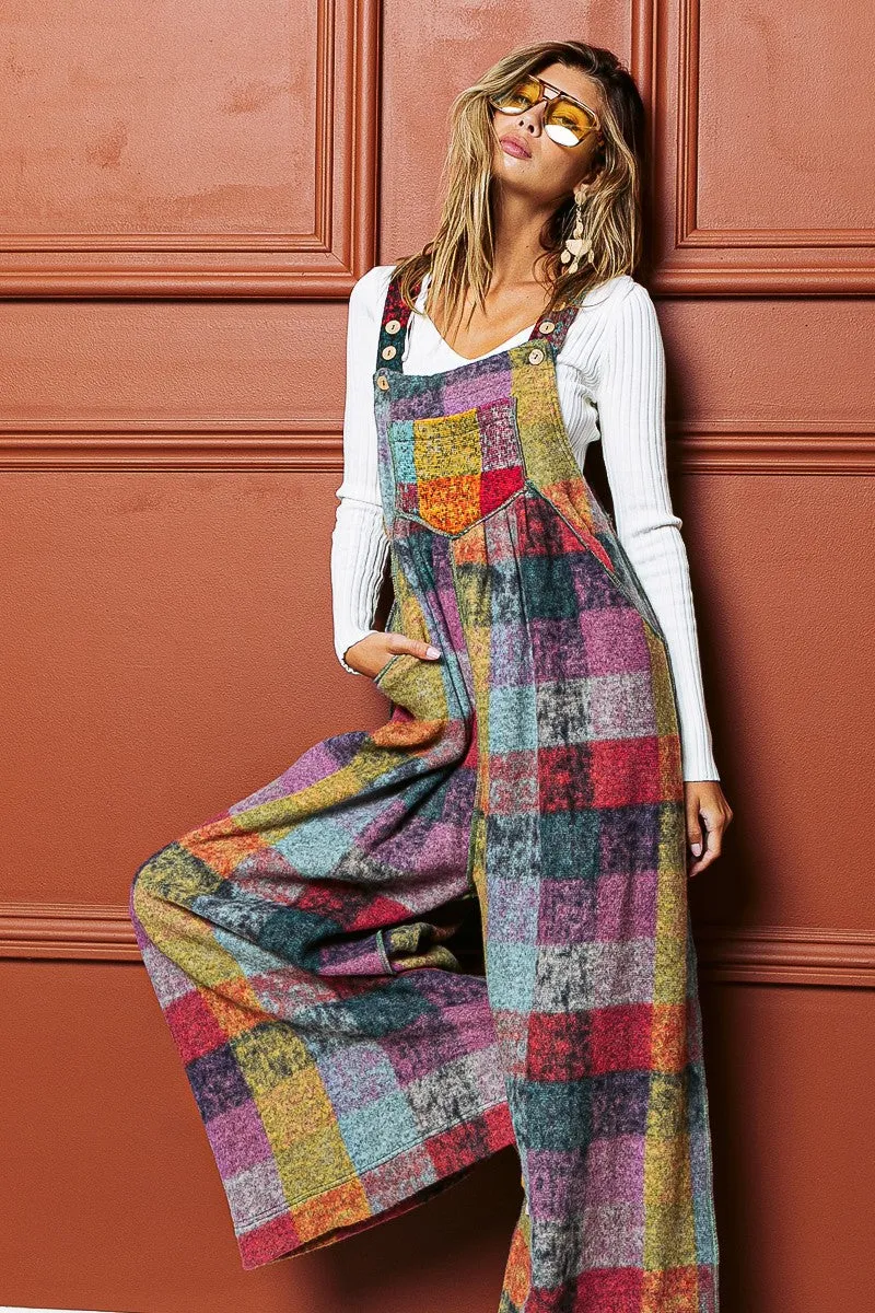 Minimal Vibe IB1130G-16 | VINTAGE BRUSHED CHECKER OVERALLS