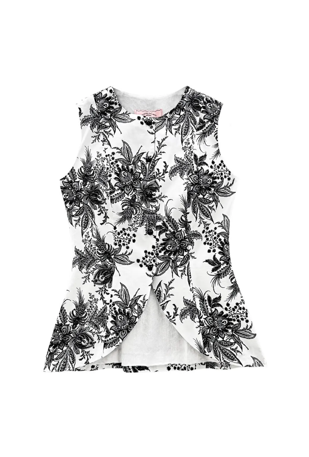Chic Tee RollUpCuff Buru x Kristin Kennedy Annie Vest - B&W Botanical