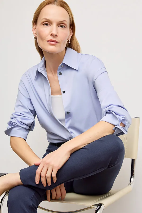 Anti Pilling Filomina Friday Shirt - Knit Poplin :: Hydrangea