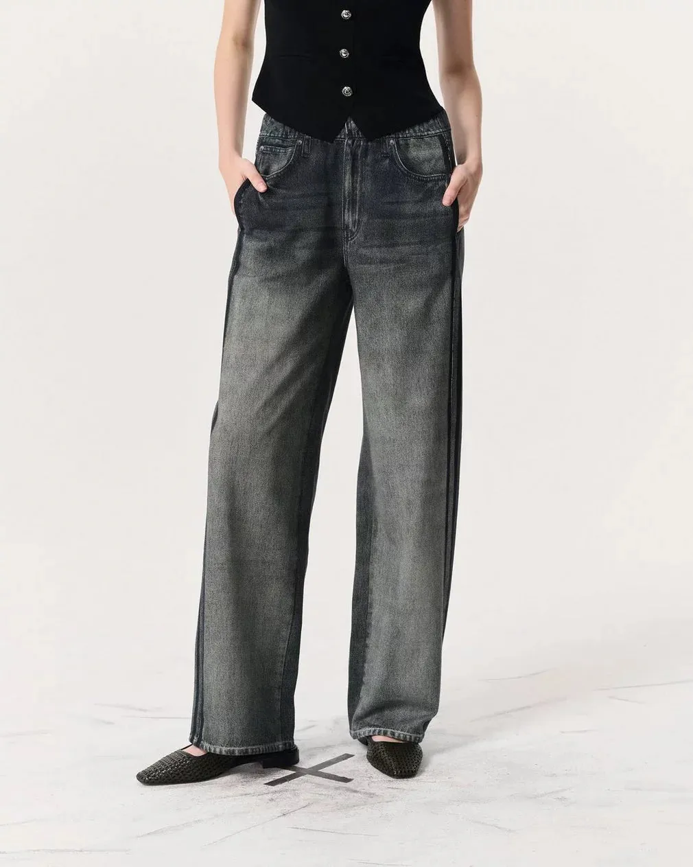 Tunic top RAG AND BONE MIRAMAR TERRY DRAWCORD WIDE PANT