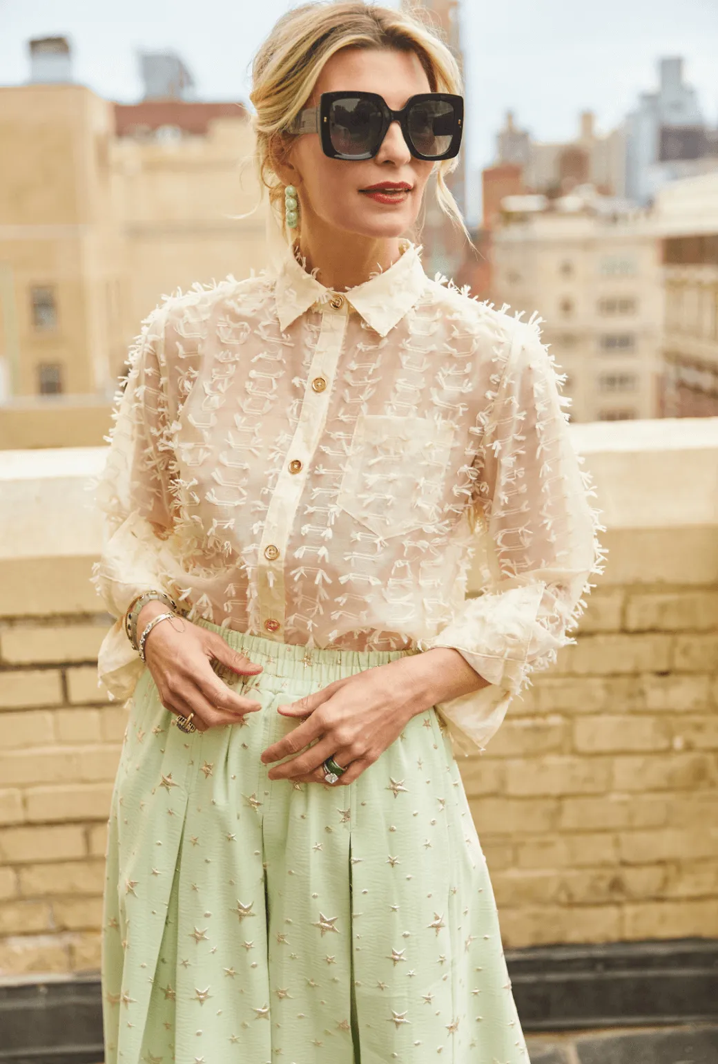 Breathable Mesh Panels Professional Wear SAMPLE - Polly Party Skirt - Celestial Mint