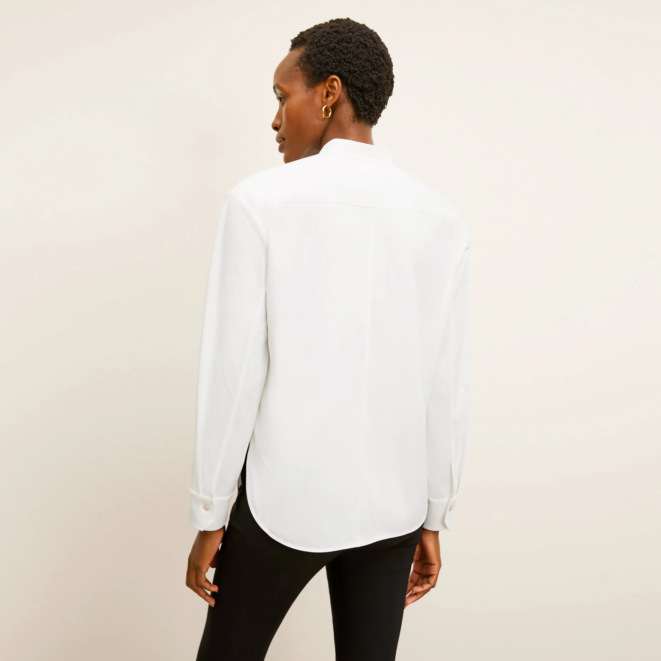 Friction Resistant Finish Compact Design Tonya Top - Knit Poplin :: White