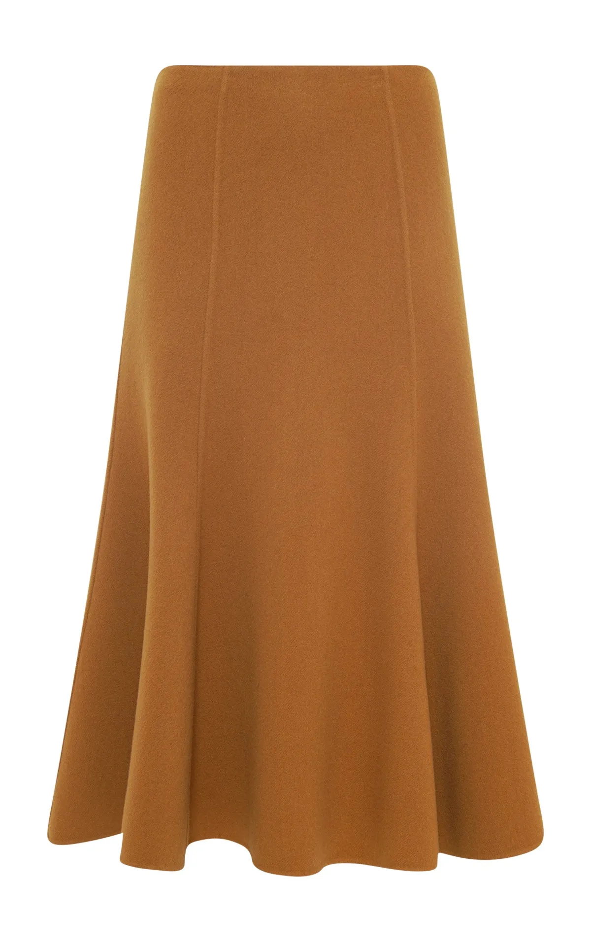 Modern Design Lightweight Jacket Patterson Midi Skirt in Yellow Ochre Double-Face Recycled Cashmere