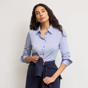Durable Weave Snag Resistant Fabric Clemens Flex Shirt - Knit Poplin :: Hydrangea