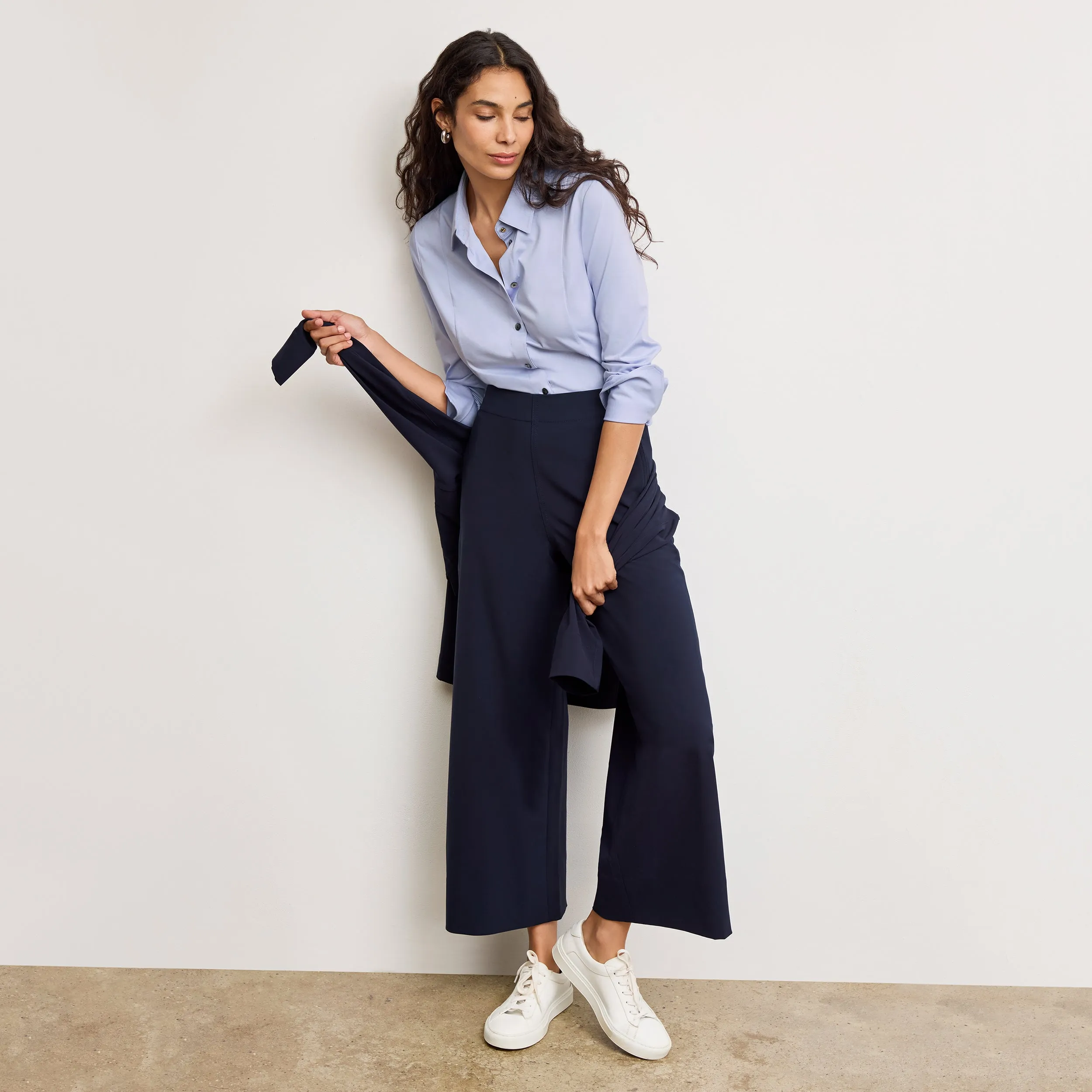 Clemens Flex Shirt - Knit Poplin :: Hydrangea Bonded Seam Tape