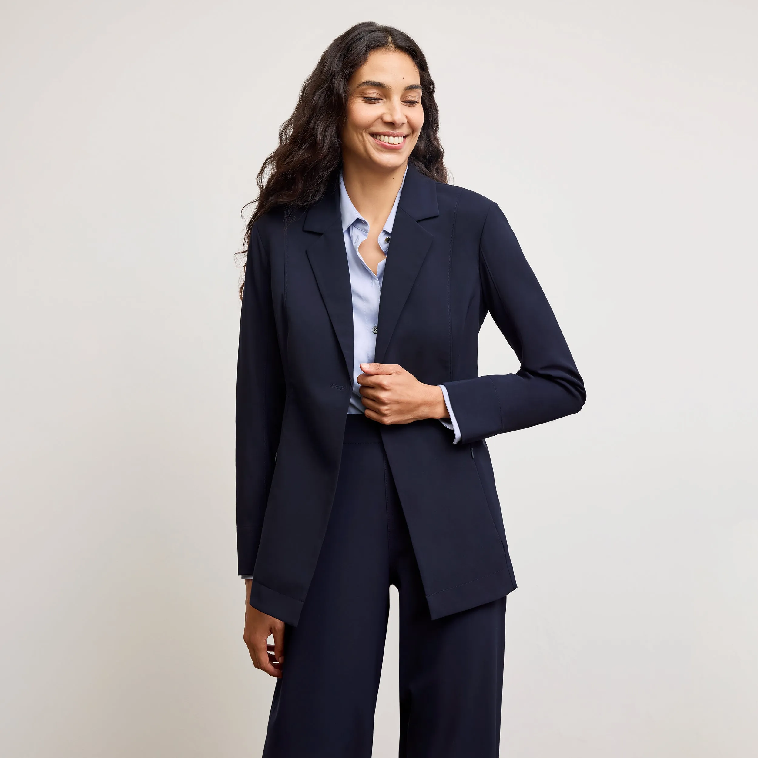 Clemens Flex Shirt - Knit Poplin :: Hydrangea HeatRegulating