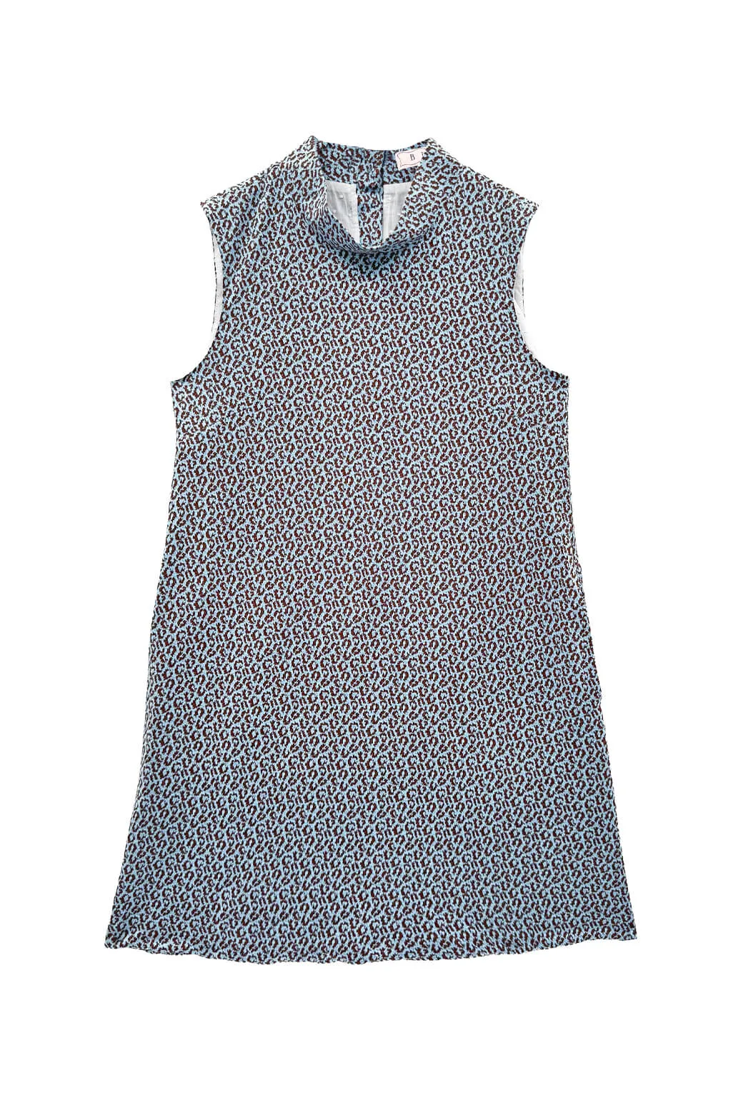 Mod Dress - Blue & Brown Cheetah Knit Modern Look FlexibleNeckline