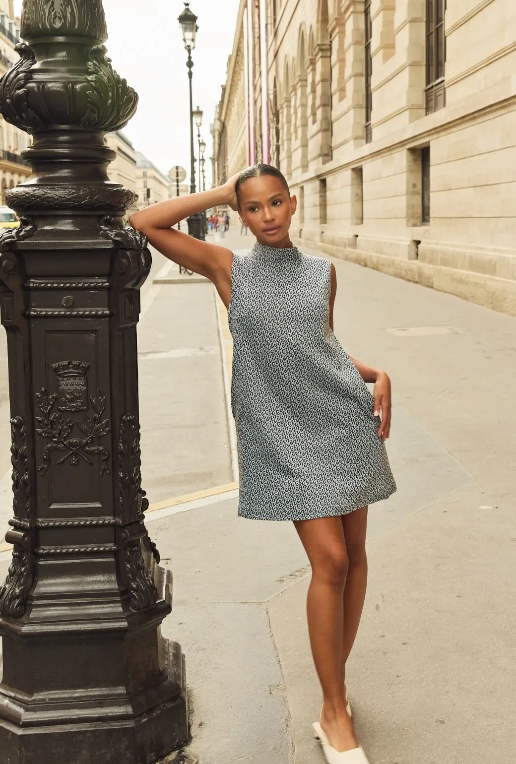 Buttery Soft Feel Mod Dress - Blue & Brown Cheetah Knit