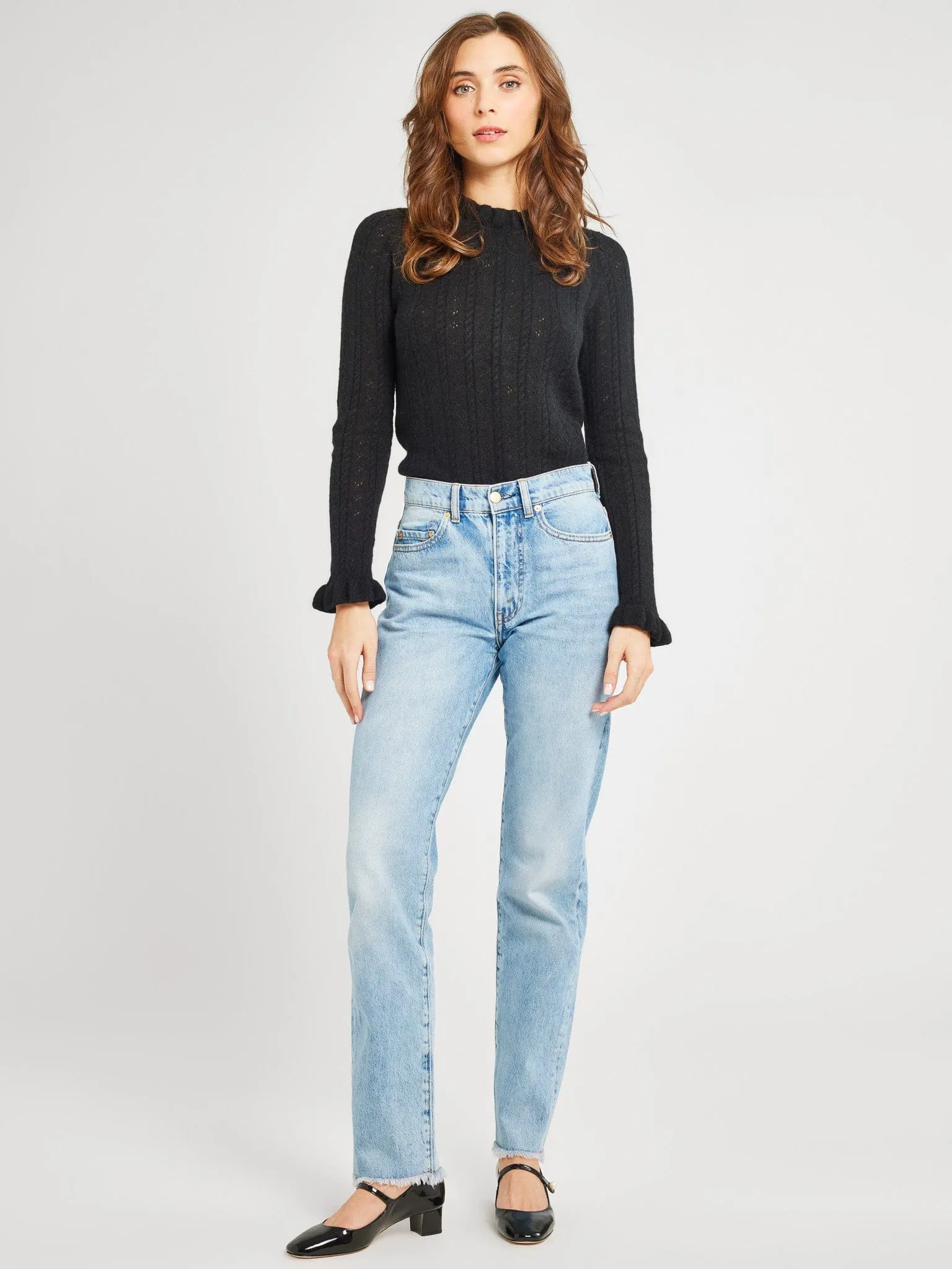 Aurora Pullover in Black SelfFabric Binding