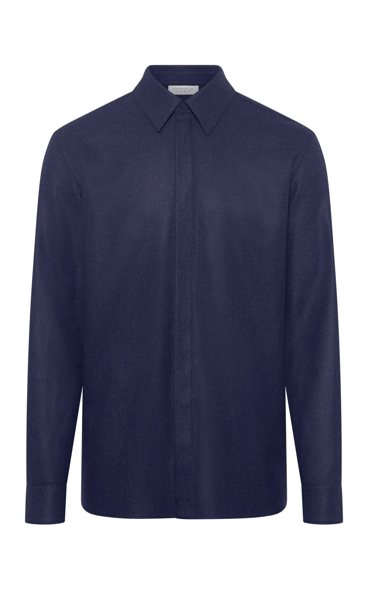 Abbe Shirt in Navy Wool Cashmere Flannel SlimFit