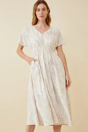 Dreamy Motion Soft Wave Print Dolman Sleeve Dress