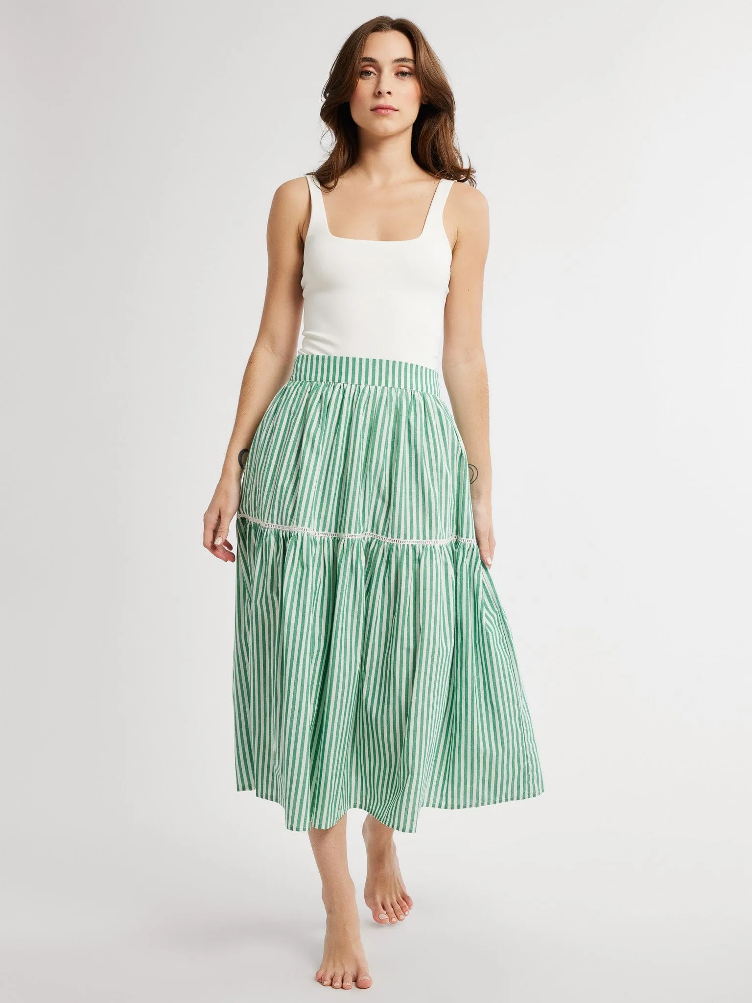 Betty Skirt in Kelly Stripe ReflectiveAccents