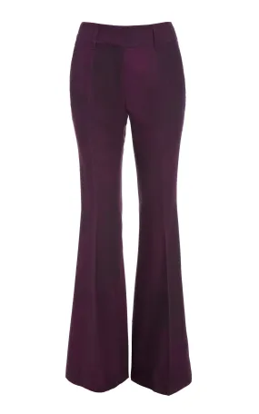 OdorResistantFinish All Season Wear Fabric Rhein Flare Pant in Bordeaux Virgin Wool