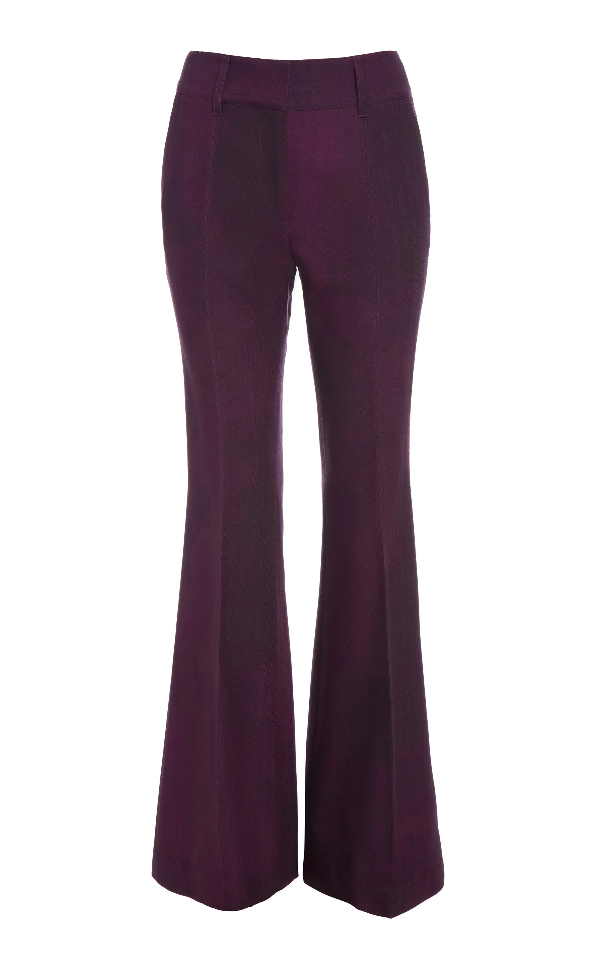 OdorResistantFinish All Season Wear Fabric Rhein Flare Pant in Bordeaux Virgin Wool