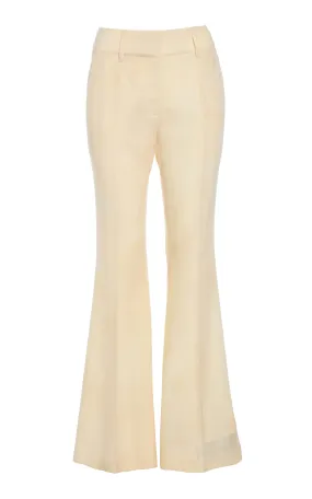 Rhein Flare Pant in Ivory Virgin Wool Durable Reinforced Elbow Patches Ventilation Panel