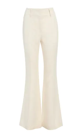 Comfortable Look Eco Friendly Material Rhein Pant in Ivory Textured Linen