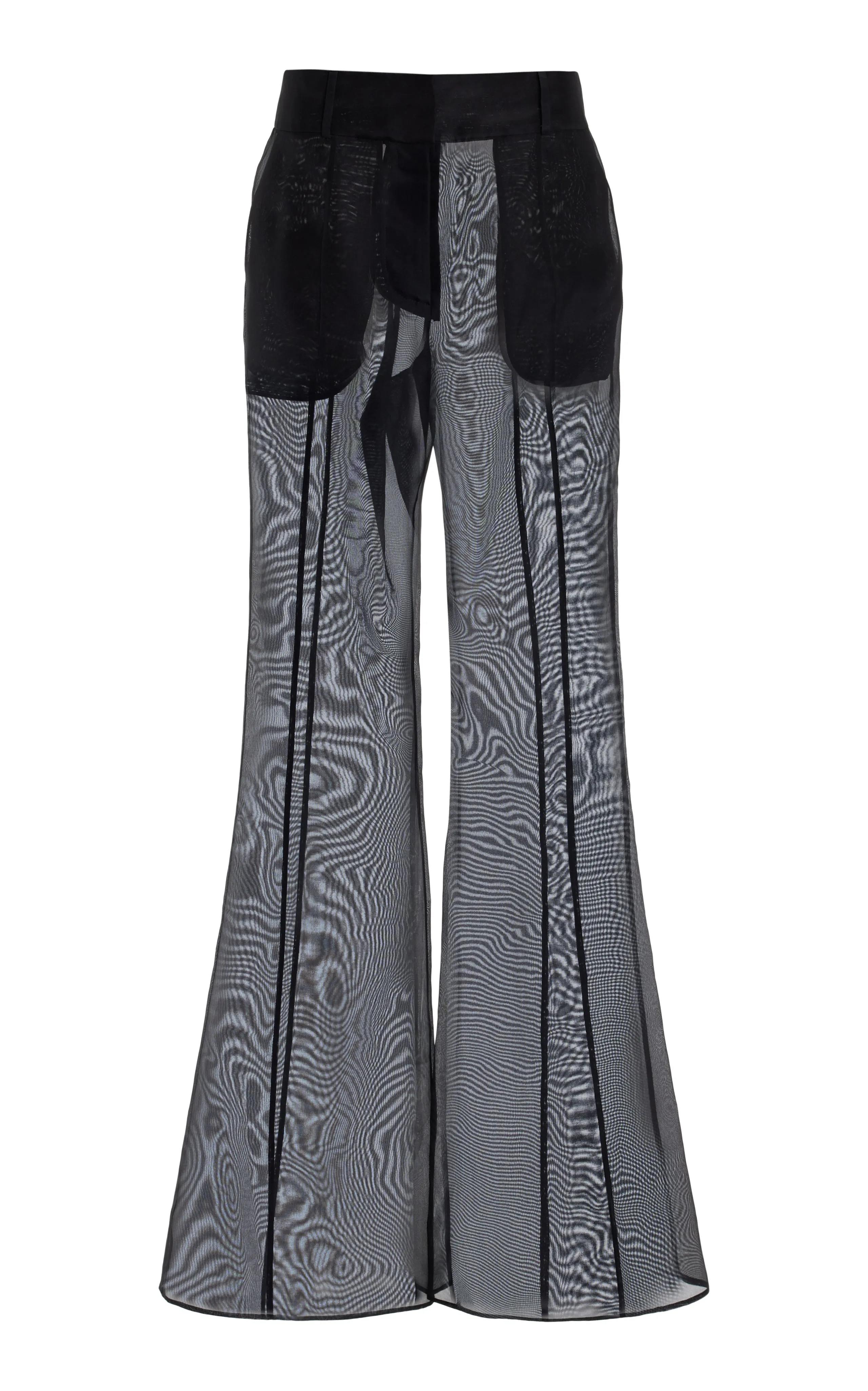 StretchMaterial Rhein Sheer Pant in Black Silk Organza